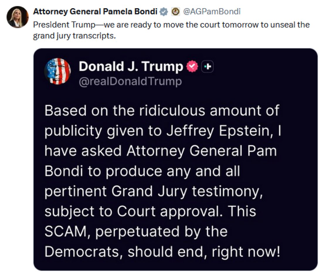 AG Bondi to Unseal Grand Jury Transcripts Tomorrow! —  court unsealing news, grand jury transparency, public outrage impact