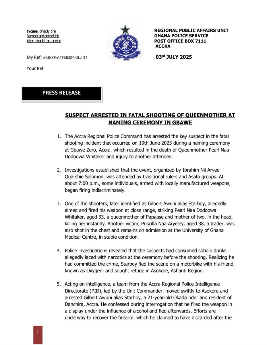Accra's Starboy Arrested for Queenmother's Shocking Murder!