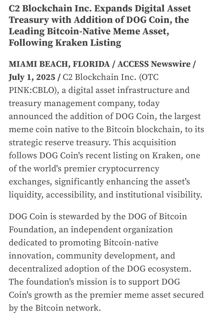 🚨BREAKING: C2Blockchain's $DOG Purchase Sparks Major Controversy!