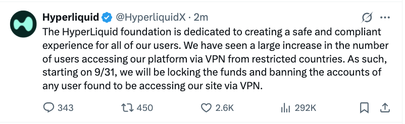 BREAKING: HyperLiquid's VPN Ban Sparks Outrage! —  VPN account ban news, HyperLiquid user policy update, cryptocurrency exchange security measures 2025