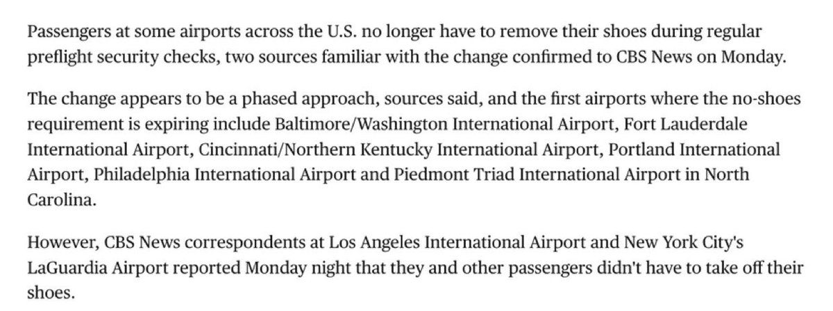 BREAKING: TSA Ditches Shoe Removal Rule—Was It All Just a Hoax?