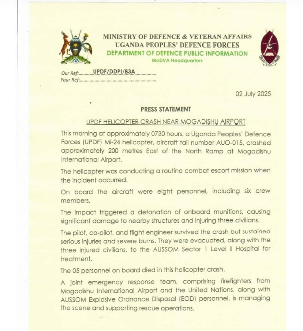 BREAKING: UPDF Mi-24 Helicopter Crash Kills Five, Survivors Found!