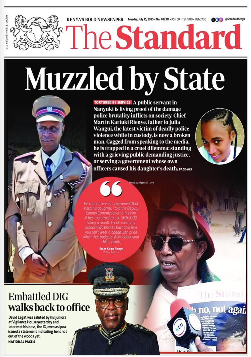 Chief's Daughter Killed in Custody: Father Silenced! —  Julia Njoki police custody death, Chief Martin Kariuki silence, Nanyuki police brutality 2025