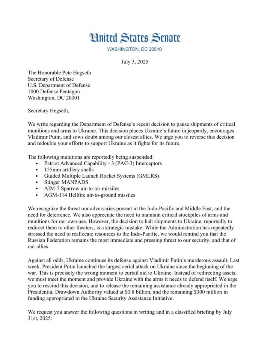 Congress Slams Hegseth: "Stop Aiding Putin, Support Ukraine Now!"