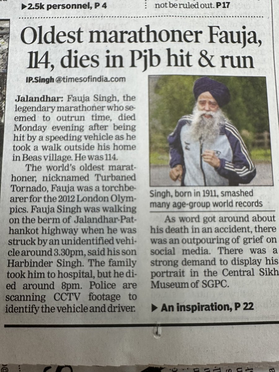 Death - Obituary News: A Sturdy Sikh Runner Passes at 83: A Life Remembered