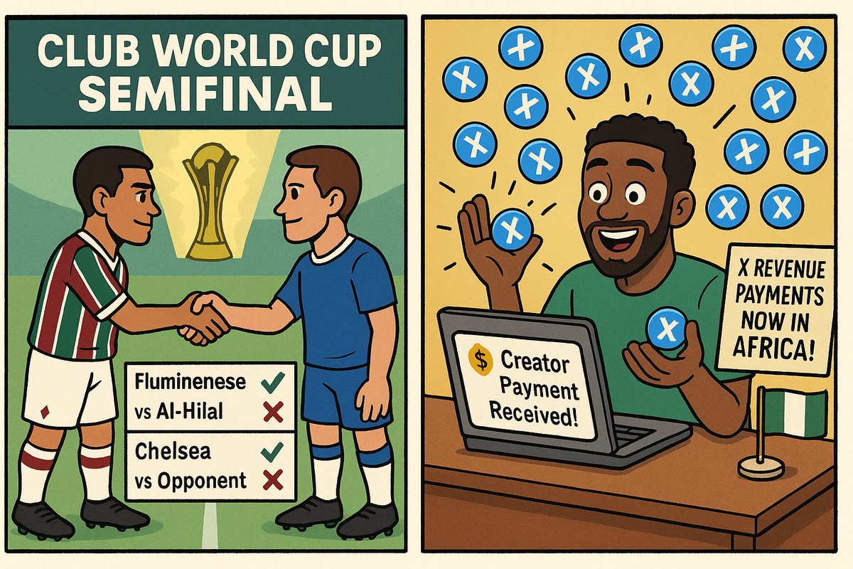 Fluminense vs Chelsea: Shocking Upset in Club World Cup Semis?  
Africa's Creators Paid Again: A Game Changer for Content? 💰🌍  
Big Moves Today: Football Drama and Financial Shifts Unfold!