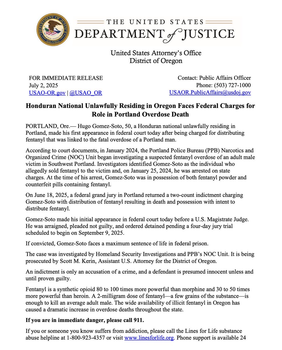 Illegal Honduran Migrant Charged with Fentanyl Death in Oregon!