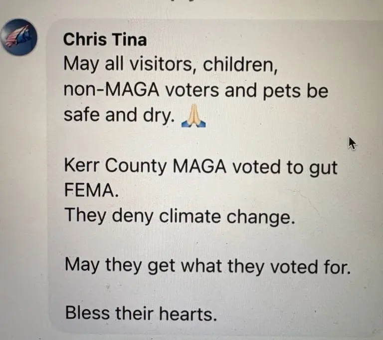 LEFT CELEBRATES TEXAS FLOOD VICTIMS: "They Voted Republican!"