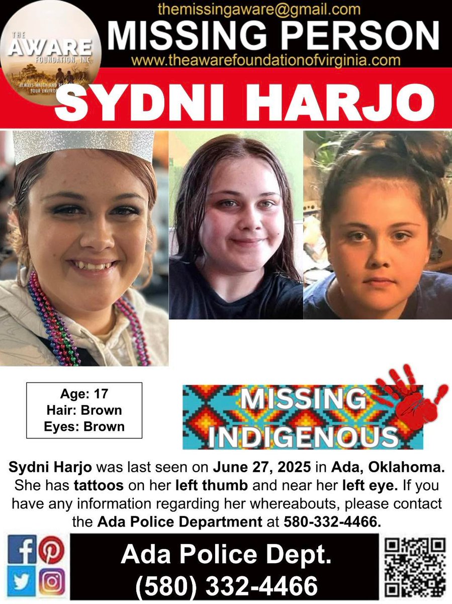 MISSING JUVENILE: Disturbing Details Emerge in Sydni Harjo Case! 

TheAWAREFoundationInc
