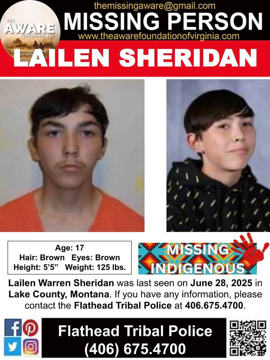 MISSING JUVENILE: Lailen Warren Sheridan Vanishes in Montana!  

TheAWAREFoundationInc  
Missing  
MissinginMT  
MissinginMontana  
MontanaMissing