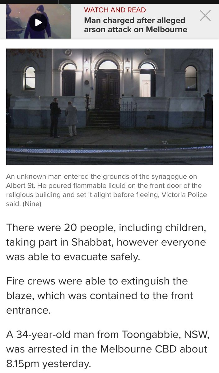 Man Arrested for Botched Arson Attack on Melbourne Synagogue!