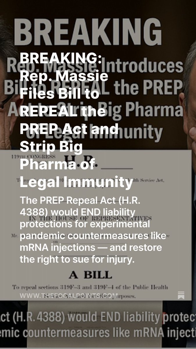 Massie’s Bill: Should Big Pharma Face Lawsuits Now? —  mRNA vaccine liability reform, pandemic countermeasures legal action, Big Pharma accountability 2025