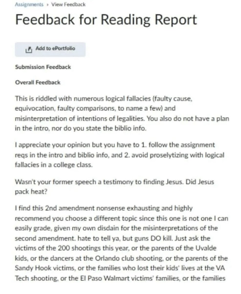 Professor's Shocking Response to Gun Control Essay Ignites Fury!