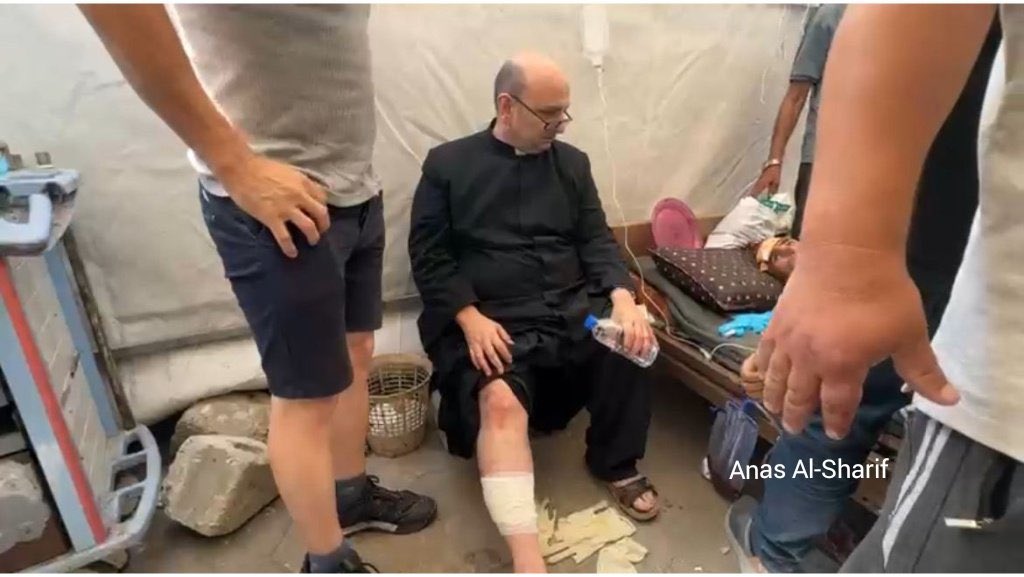Shock as Priest Injured in Gaza Church Bombing! —  Fr. Gabriel Romanelli, Gaza church bombing, Latin Monastery Church attack