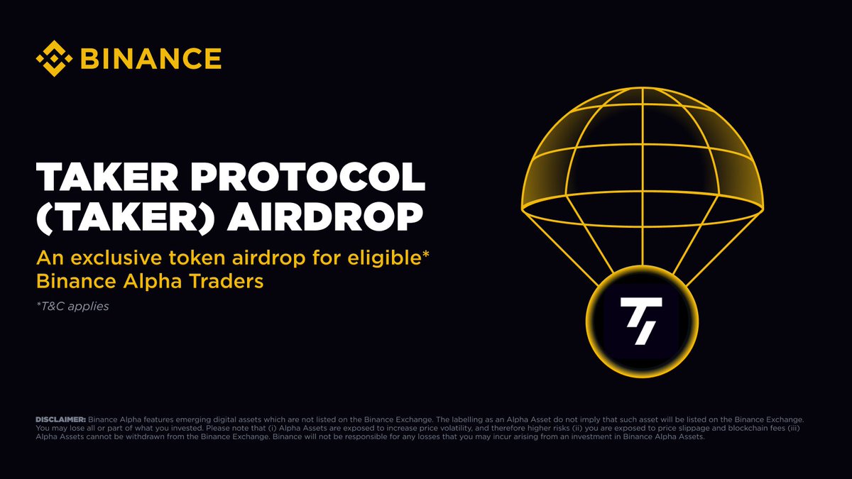 Shocking Binance Move: 1k $TAKER for Just 160 ALPHA Points! —  Binance Alpha Rewards, $TAKER Token airdrop, ALPHA points redemption 2025