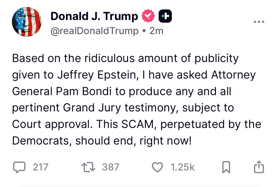 Trump Demands Epstein Testimony Release: What’s Next? —  Trump Grand Jury testimony, Epstein case investigation, Pam Bondi legal order