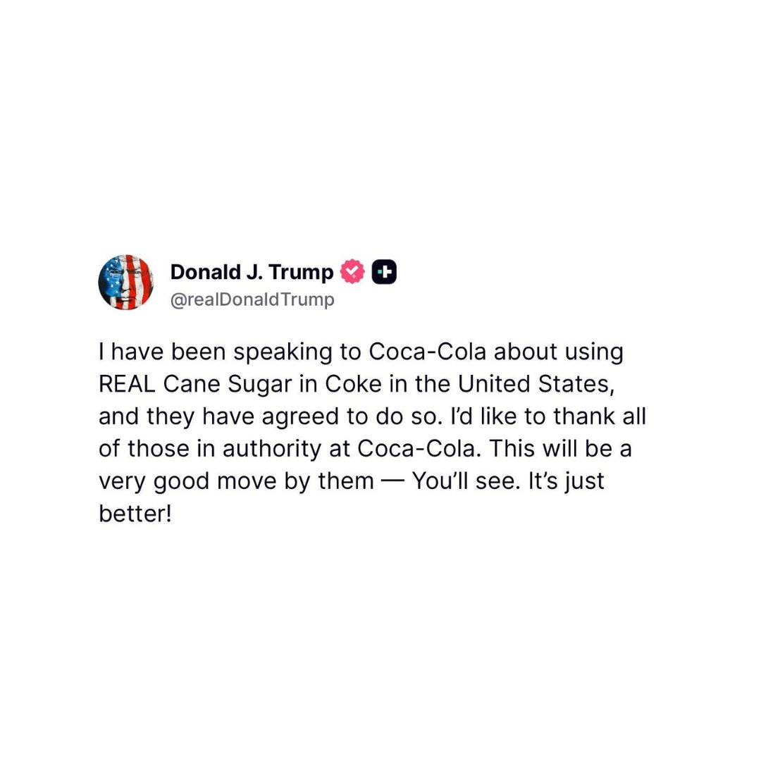 Trump Shocks Nation: Coca-Cola Goes Back to Cane Sugar! —  Coca-Cola sugar switch 2025, Trump announcement beverage news, cane sugar vs high fructose corn syrup