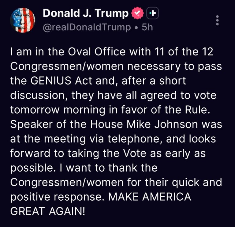 Trump Stuns Nation: Genius Act Vote Sparks Bitcoin Debate! —  Trump Genius Act Vote, Bitcoin Leadership in America, 2025 Economic Policy Updates