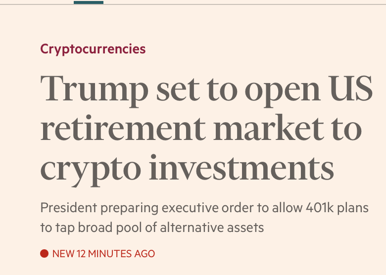 Trump's Bold Move: $9 Trillion Retirement Funds to Embrace Crypto! —  alternative investment strategies, retirement portfolio diversification, executive order on retirement savings