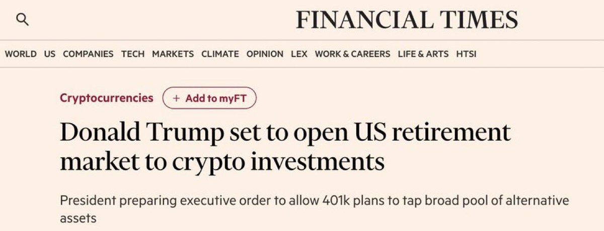 🚨Trump's Bold Move: Crypto Investments for Retirements? —  US retirement investments in cryptocurrency, Donald Trump crypto market 2025, Bitcoin integration in retirement funds