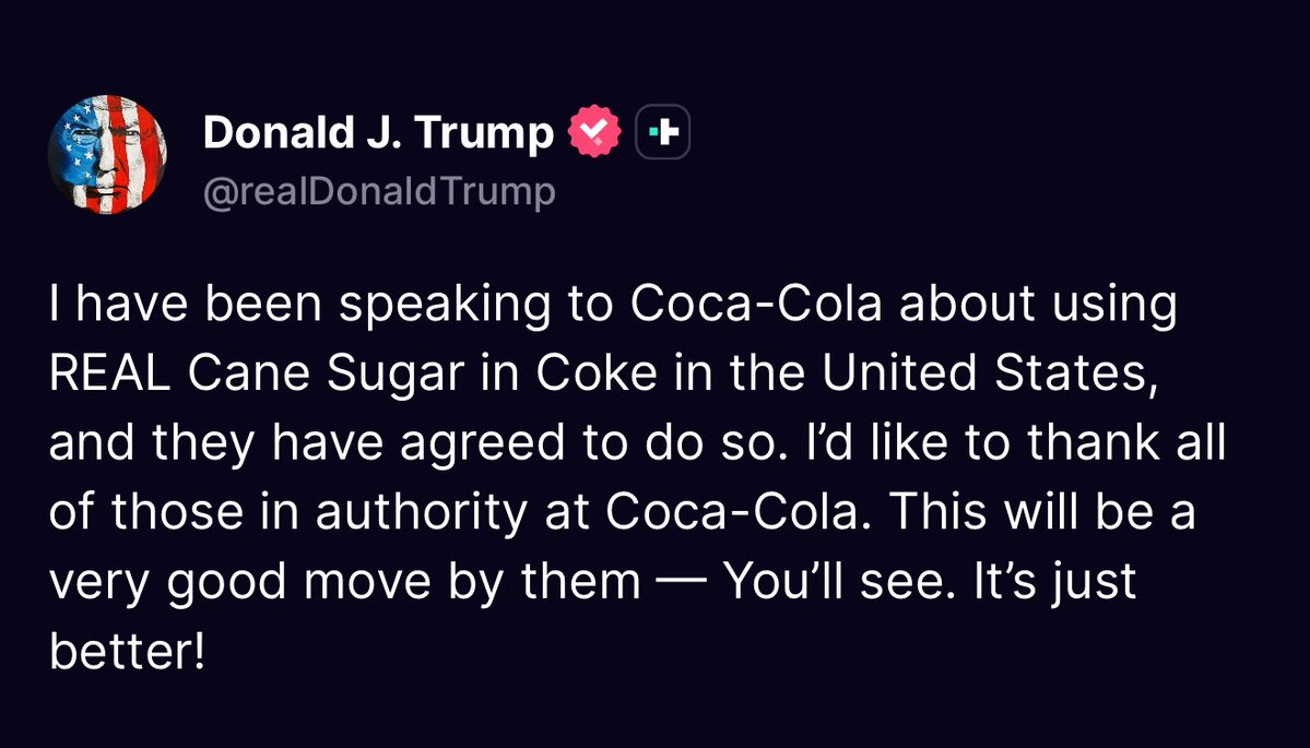 Trump's Shocking Coca-Cola Sugar Switch: A Sweet Deal? —  Coca-Cola cane sugar switch, Trump soda announcement, real sugar beverages 2025