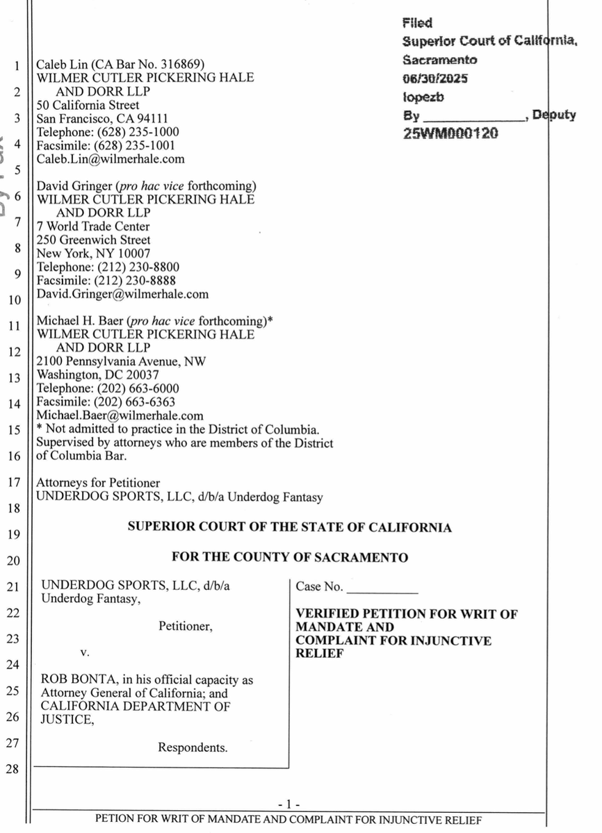 Underdog Fantasy Sues CA AG to Block Controversial Legal Opinion!