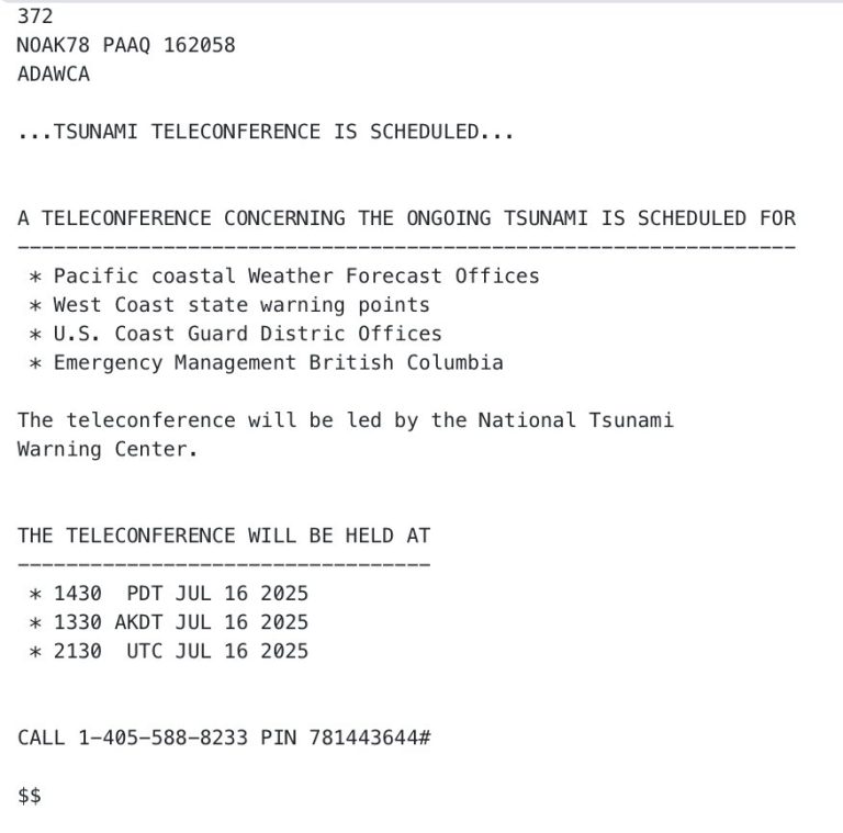Urgent Teleconference on Alaska Tsunami Warnings at 4:30 PM! —  Alaska Peninsula earthquake update, tsunami warning teleconference schedule, seismic activity briefing 2025