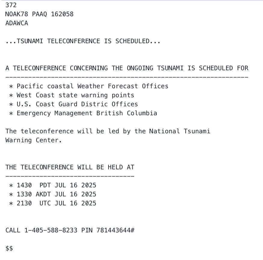 Urgent Teleconference on Alaska Tsunami Warnings at 4:30 PM! —  Alaska Peninsula earthquake update, tsunami warning teleconference schedule, seismic activity briefing 2025