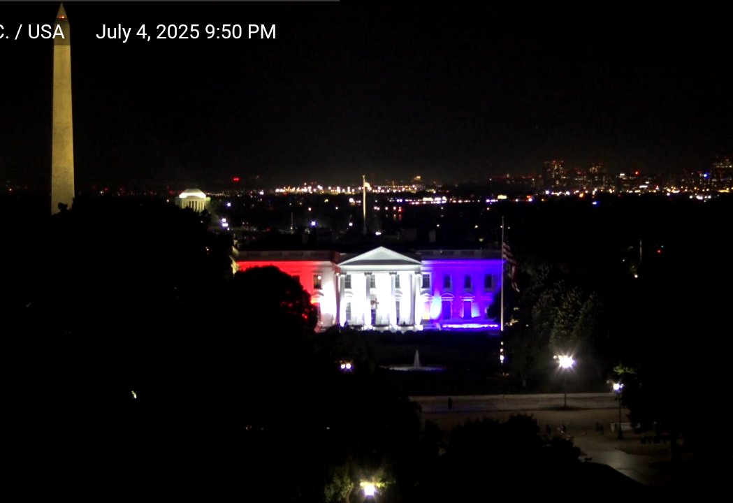 White House Shock: Entire Building Now Drenched in Red, White, Blue!