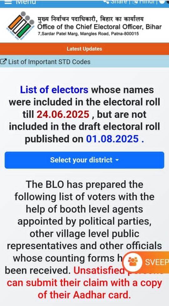 65 Lakh Voters Excluded: Bihar's Shocking Roll Call! —  Breaking News Bihar Voters, Supreme Court Election Updates, Voter Roll Exclusions 2025