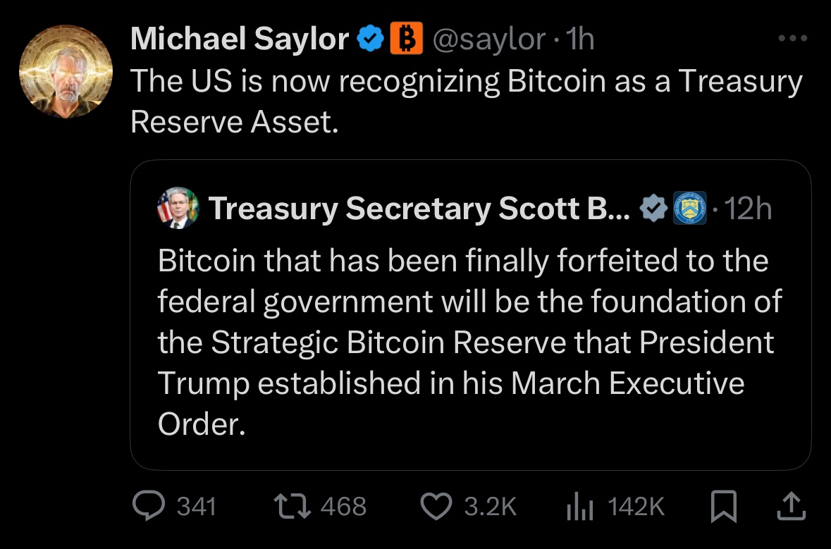 BREAKING: Saylor Claims US to Embrace Bitcoin as Reserve! —  Bitcoin Treasury Update, Cryptocurrency Regulation News, Digital Asset Adoption 2025