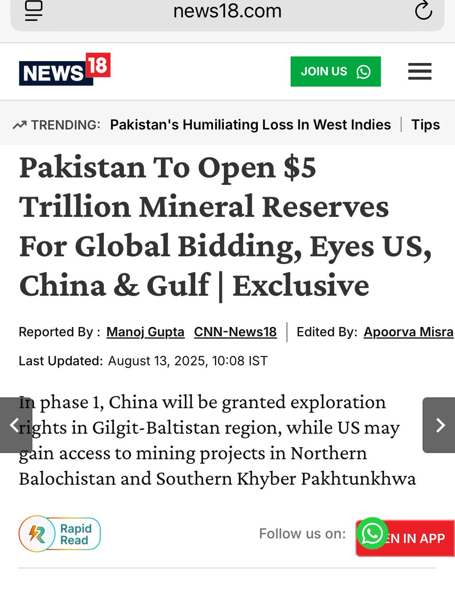 Breaking: Pakistan's $5 Trillion Mineral Offer Sparks Outrage!  

BalochistanIsNotPakistan  
USA's Afghanistan Lesson Ignored Again?   —  Pakistani Mineral Wealth, US China Geopolitical Tensions, Balochistan Resource Controversy