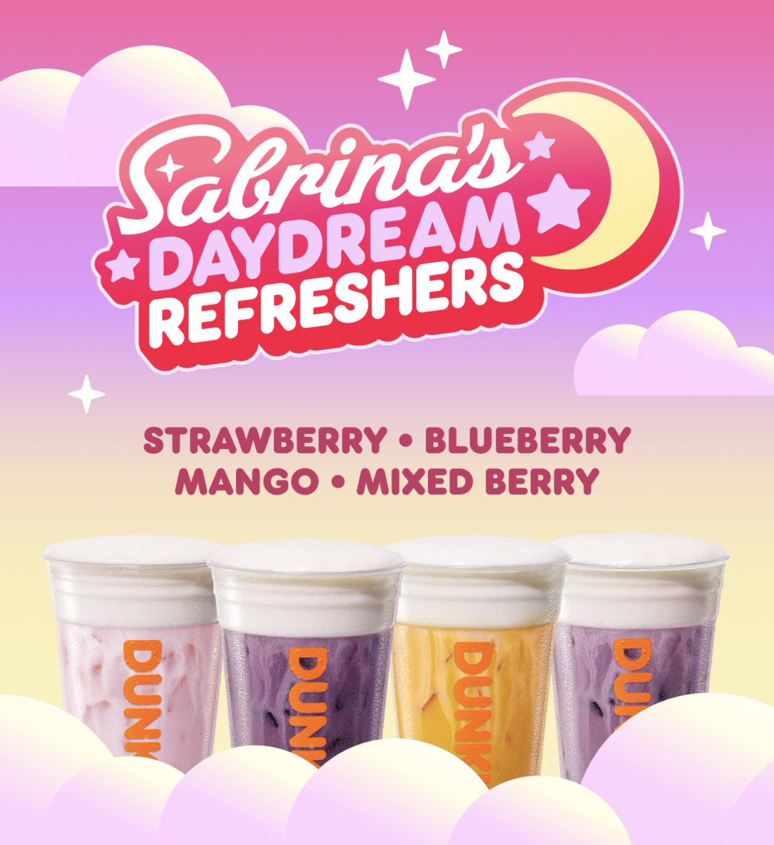 Dunkin' x Sabrina Carpenter: New Flavors Spark Debate! —  Dunkin' Donuts new drinks, Sabrina Carpenter collaboration, Daydream Refresher flavors 2025
