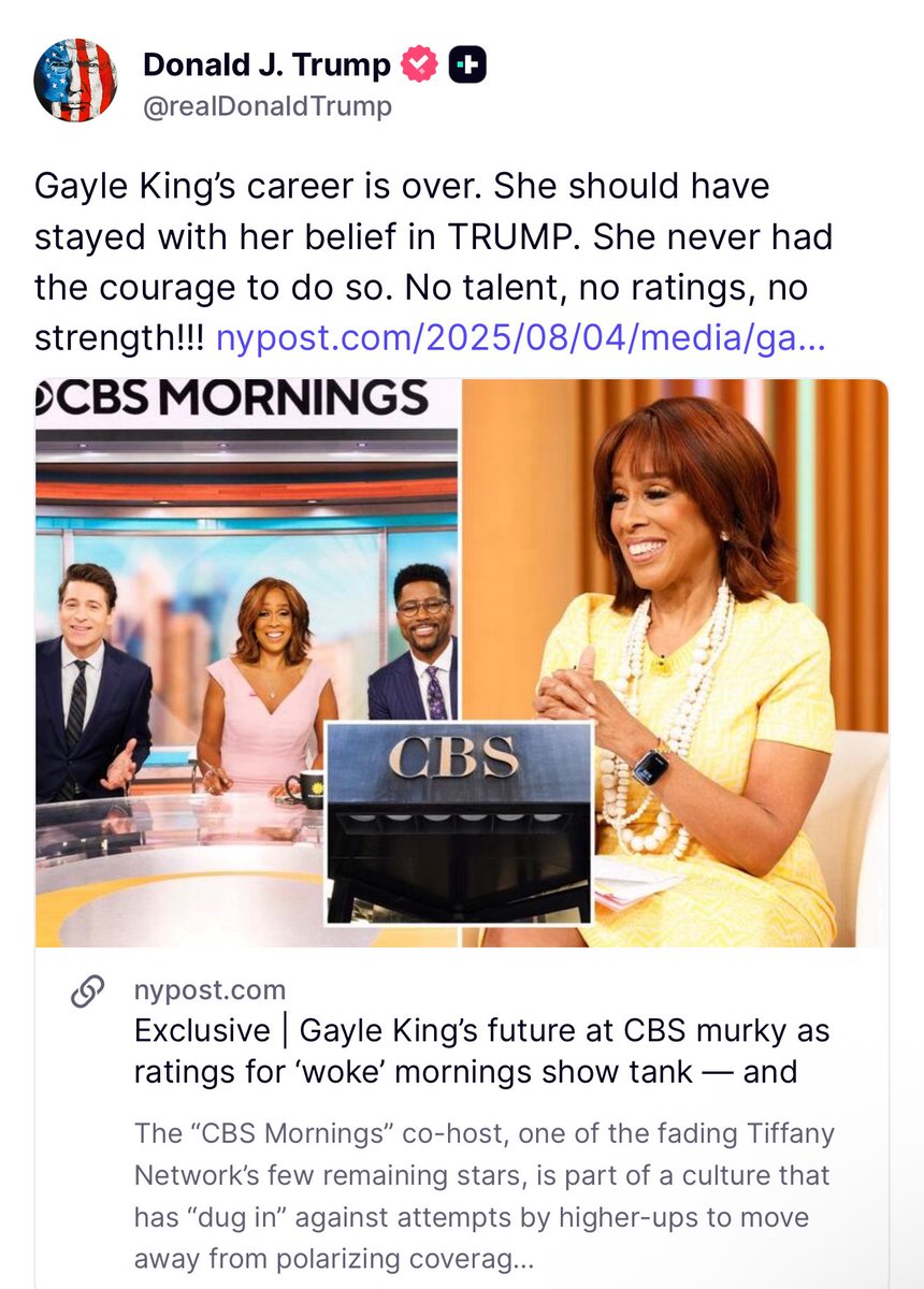 Gayle King's Show in Freefall: Trump Weighs In! —  mainstream media decline, Gayle King ratings drop, Trump criticism of media