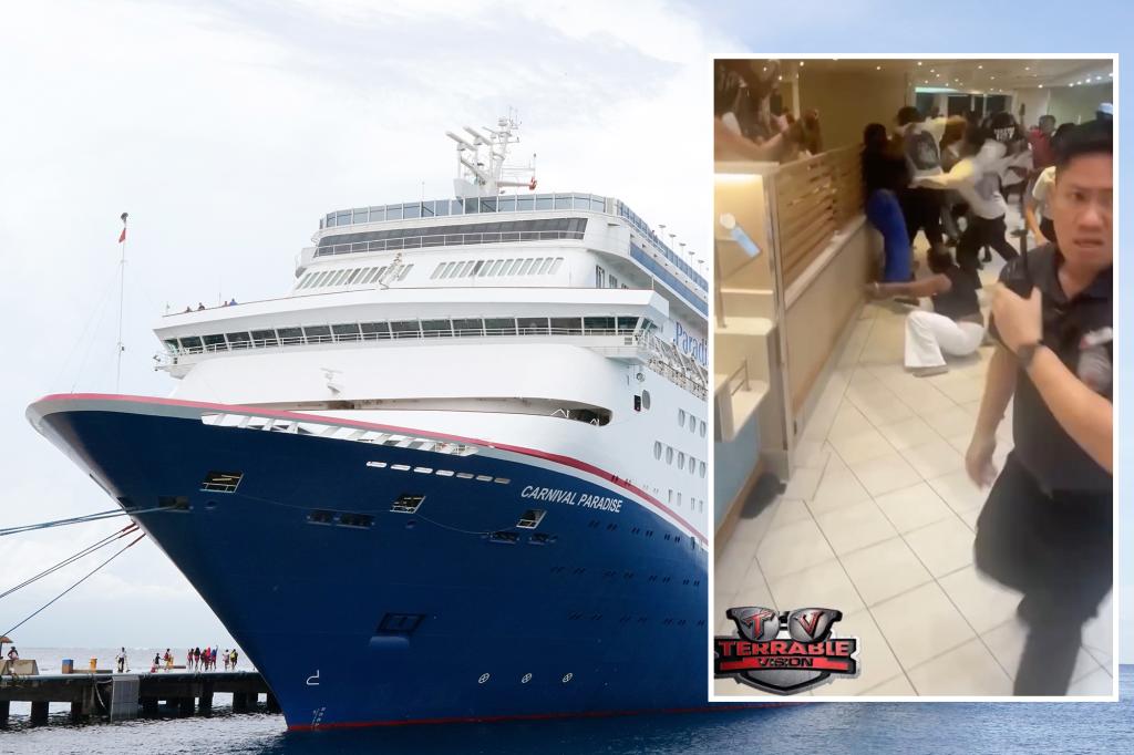 Massive Cruise Ship Brawl Erupts Over Chicken Tenders! —  cruise ship brawl footage, Carnival Cruise line incident, viral ship fight 2025