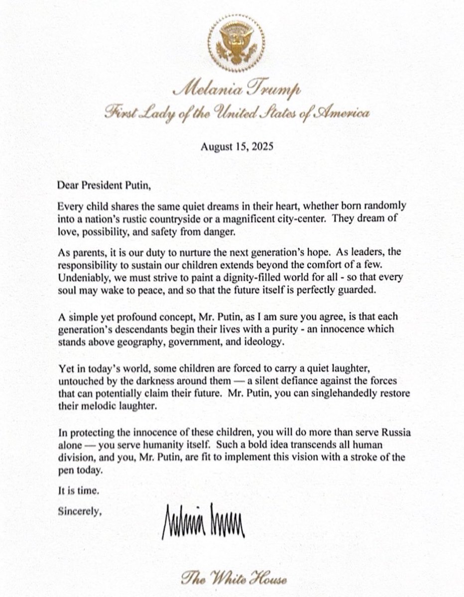 Melania Trump's Shocking Letter to Putin Exposed! —  Melania Trump news, Putin letter release, White House correspondence 2025