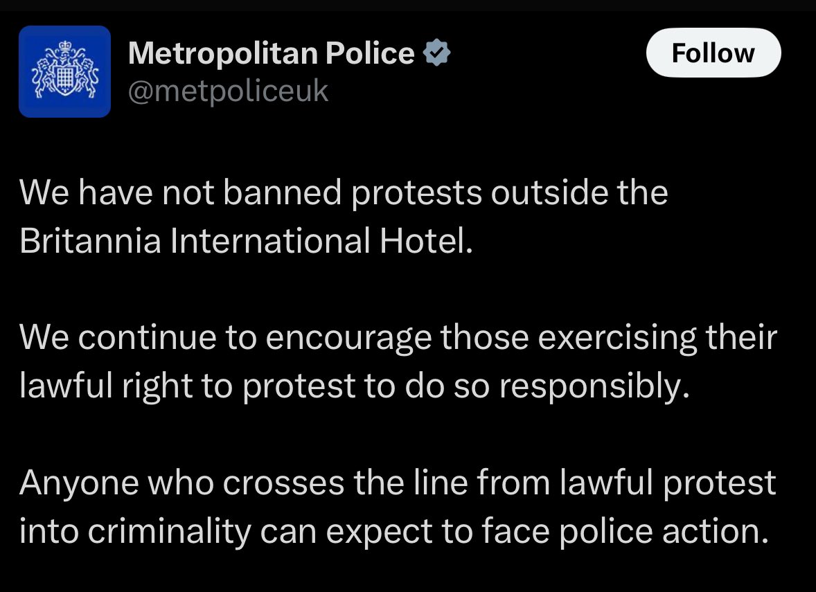 Met Police: No Ban on Britannia Protests? What’s Next? —  protest rights news, police statement updates, Britannia hotel protests 2025