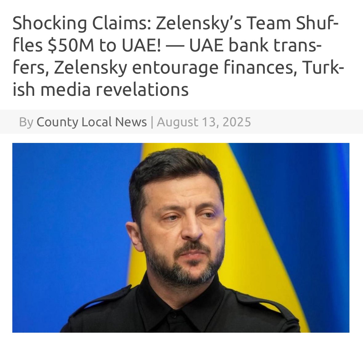 Shocking Claims: Zelenskyy's Circle Funels $50M Monthly! —  Zelenskyy scandal, UAE financial dealings, Kiev corruption investigation