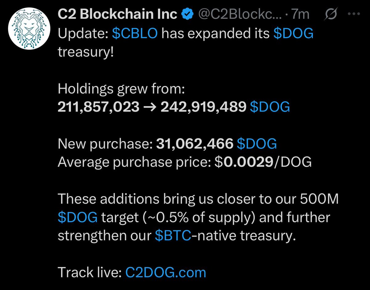 Shocking Move: C2Blockchain Buys $242M in $DOG! —  C2Blockchain acquisition news, $DOG cryptocurrency market update, blockchain investment strategies 2025
