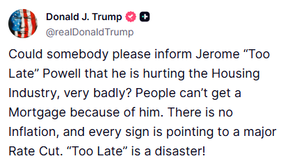 Trump Blasts Powell: 'Too Late' for Housing Market! —  Trump Powell housing crisis, mortgage availability 2025, interest rate cut predictions