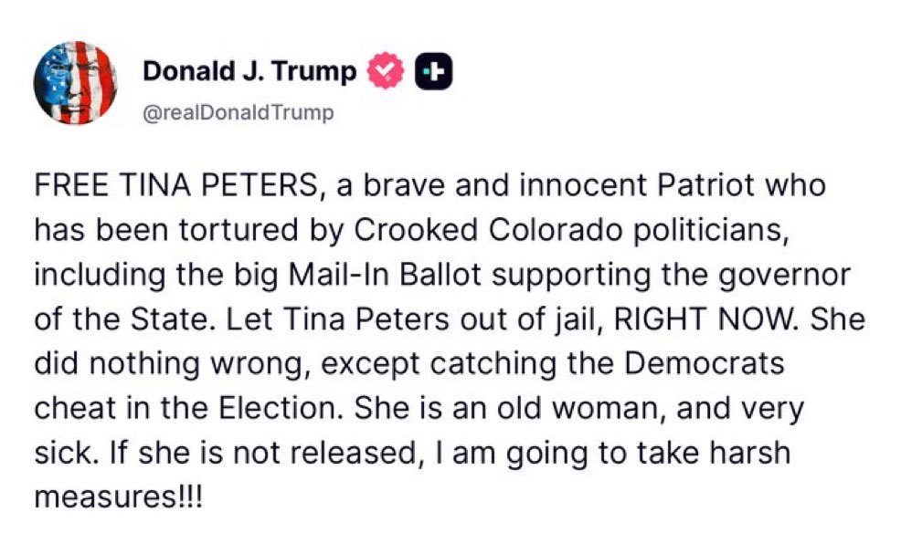Trump Demands Freedom for Whistleblower: Controversy Erupts! —  Trump demands justice for whistleblower, Free Gold Star mom Tina Peters, Exposing election fraud 2025