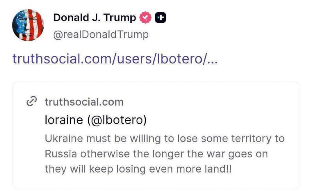 Trump's Bold Claim: Ukraine Should Surrender Land? —  Trump Ukraine statement, Russia territory conflict, Truth Social news 2025