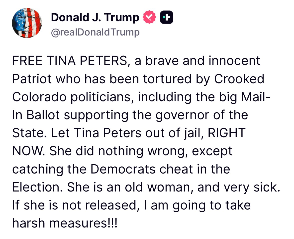 Trump's Threat: Will Colorado Face Consequences? —  Trump Colorado election fraud, Tina Peters prison release, security breaches election integrity
