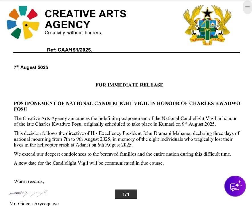 Vigil for Daddy Lumba POSTPONED: Is Mourning Misplaced? —  Breaking news Kumasi vigil postponed, National mourning Ghana military crash, Daddy Lumba tribute event delay