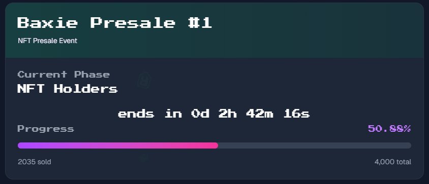 "BAXIE FAM Presale: 50% Gone in Just Hours—Why?" —  BAXIE community, crypto presale excitement, support for BAXIE FAM