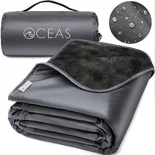 Oceas Outdoor Waterproof Stadium Blanket - Thicker Weatherproof and ...