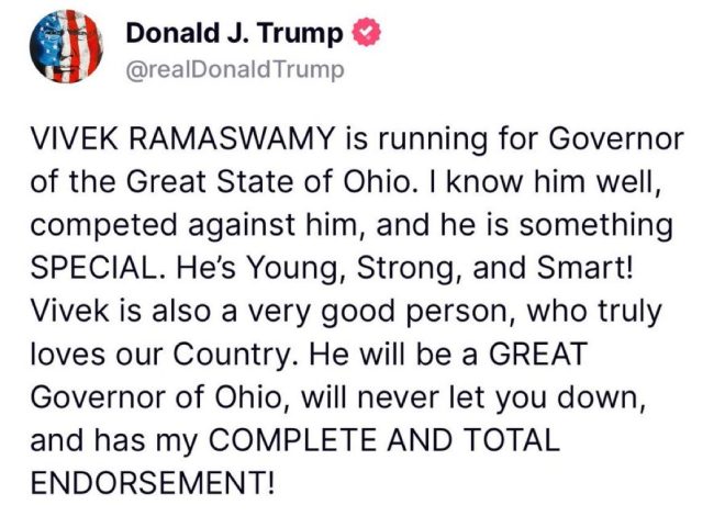 Trump's Shocking Endorsement: Ramaswamy for Ohio Governor!