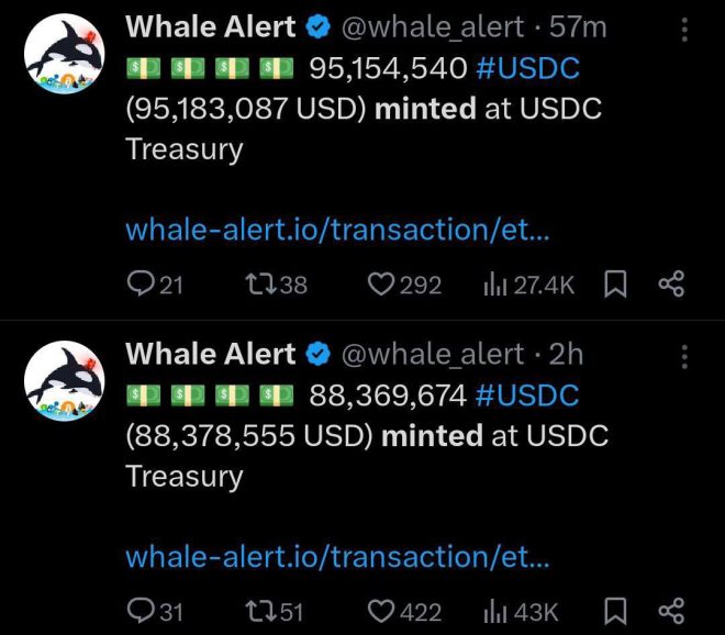 BREAKING: $183M USDC Minted - Whales Prepare for Explosive Pump!