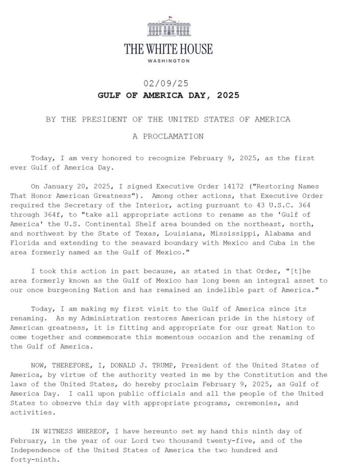 BREAKING: Trump Declares February 9 'Gulf of America Day'!