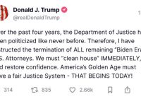 🚨BREAKING: Trump Orders ALL Biden-Era U.S. Attorneys Fired!